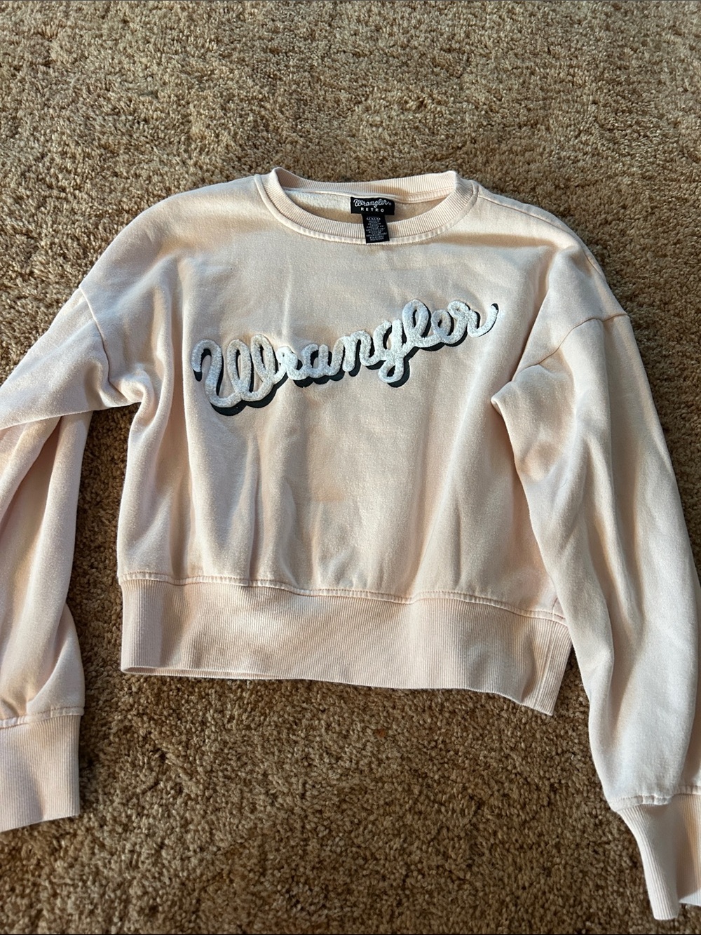 Wrangler Cropped Sweatshirt - Pale Peach